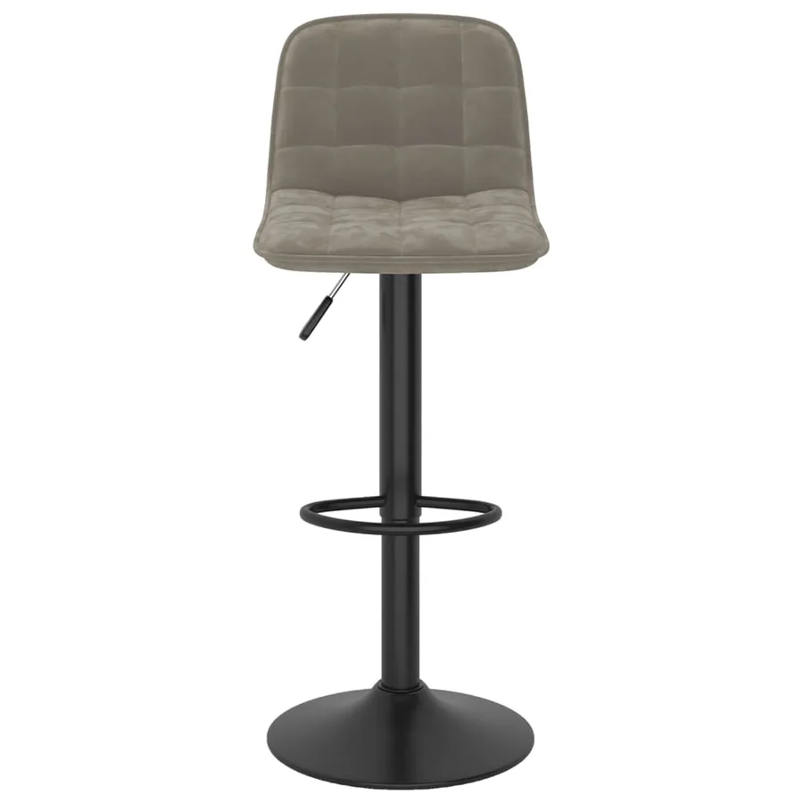 Tabourets de bar lot de 2 gris clair velours - 4