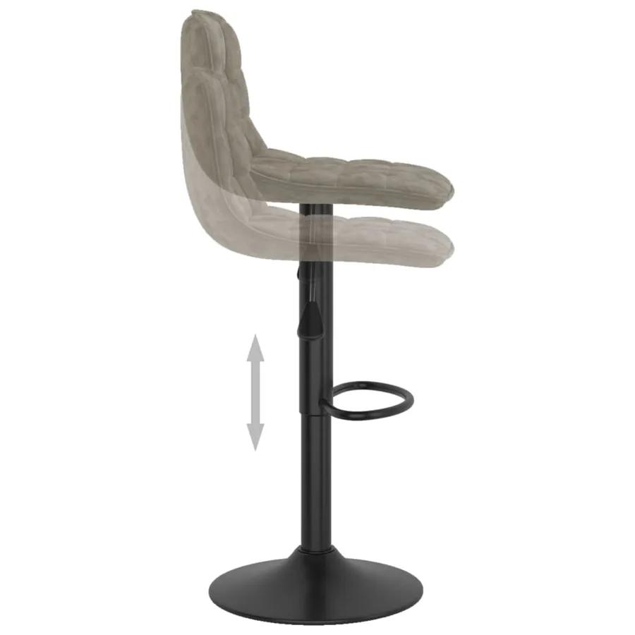 Tabourets de bar lot de 2 gris clair velours - 7