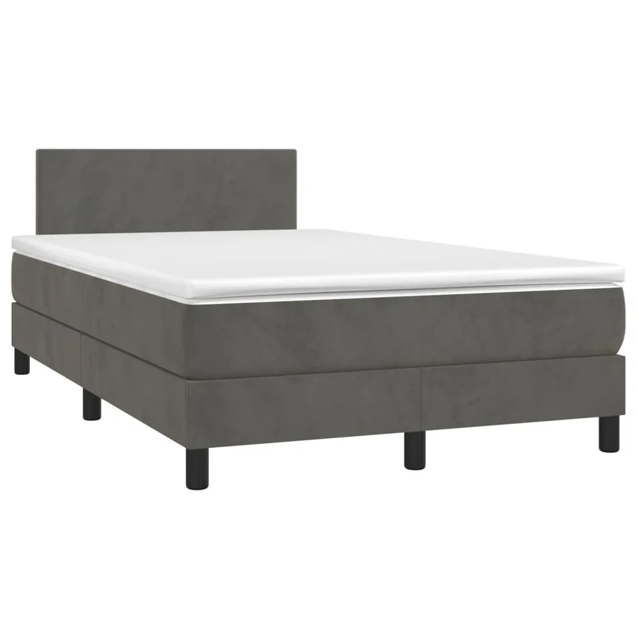 Sommier à lattes de lit avec matelas LED Gris foncé 120x200 cm - 3