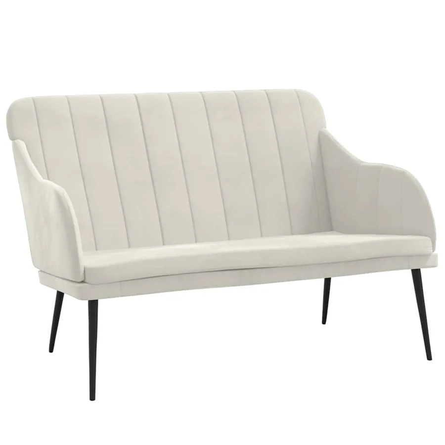 Banc Crème 110x76x80 cm Velours - 2