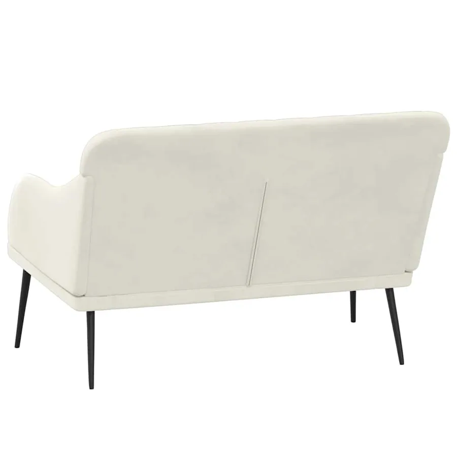 Banc Crème 110x76x80 cm Velours - 5