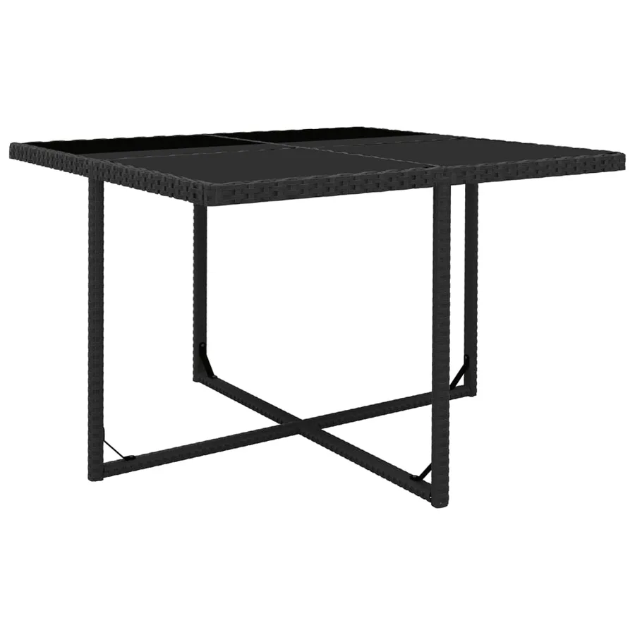 Ensemble à manger d'extérieur 9pcs coussins résine tressée noir - 5
