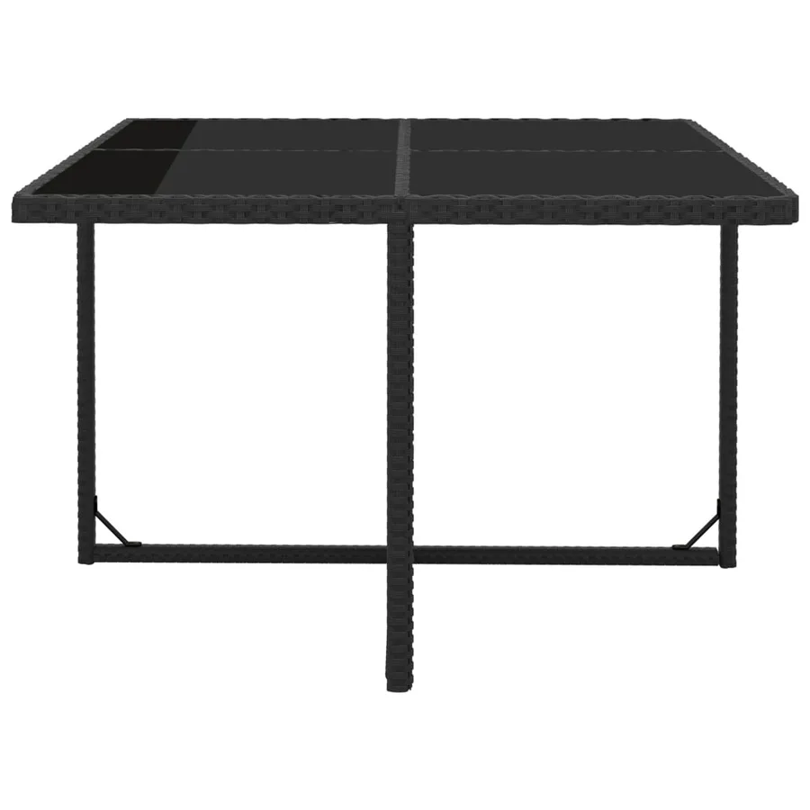 Ensemble à manger d'extérieur 9pcs coussins résine tressée noir - 6