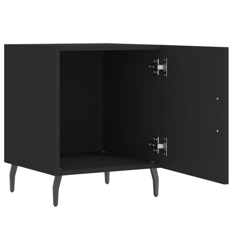 Table de chevet noir 40x40x50 cm bois d’ingénierie - 5