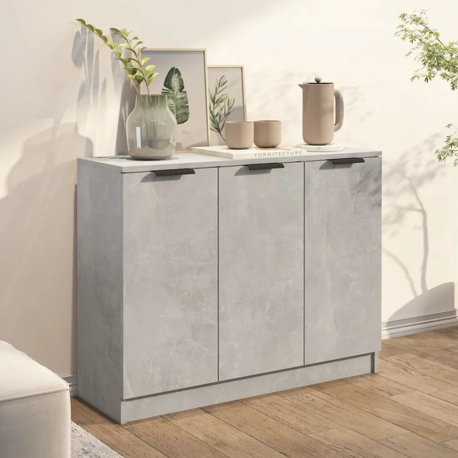 Buffet Gris béton 90,5x30x70 cm Bois d'ingénierie - 3