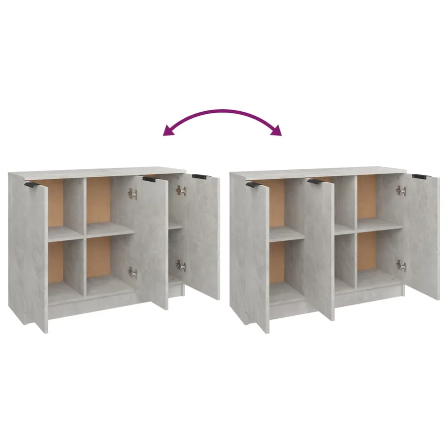 Buffet Gris béton 90,5x30x70 cm Bois d'ingénierie - 8