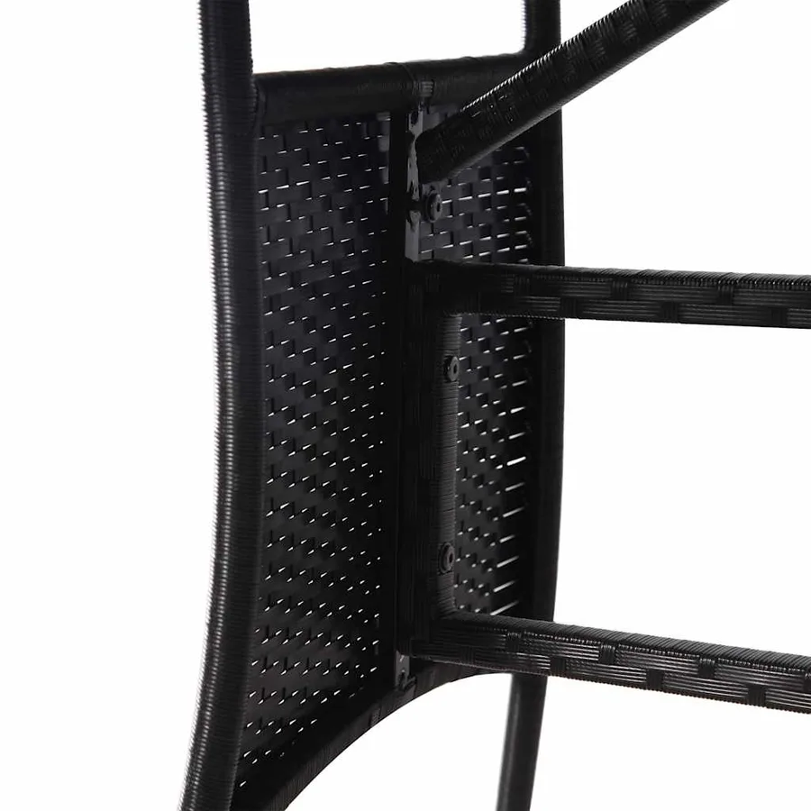 Ensemble à manger de jardin 3 pcs Résine tressée Noir - 10