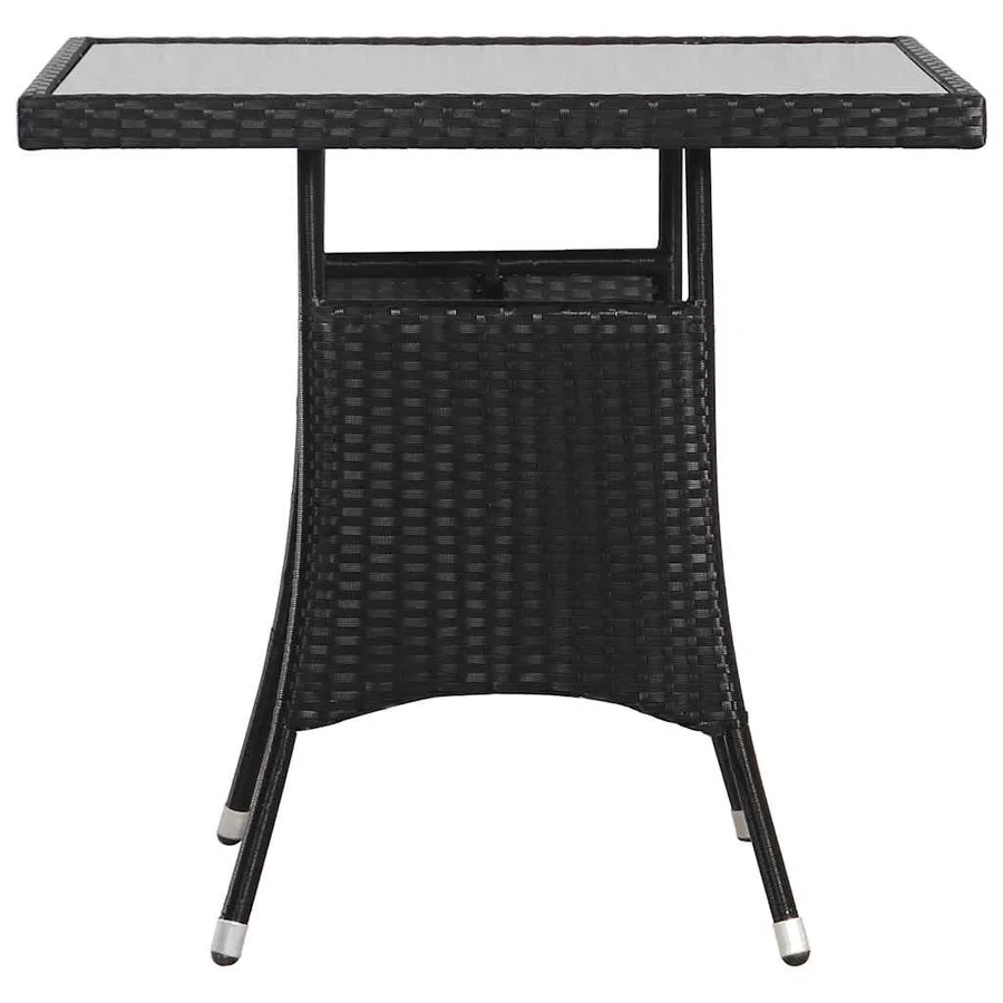 Ensemble à manger de jardin 3 pcs Résine tressée Noir - 9