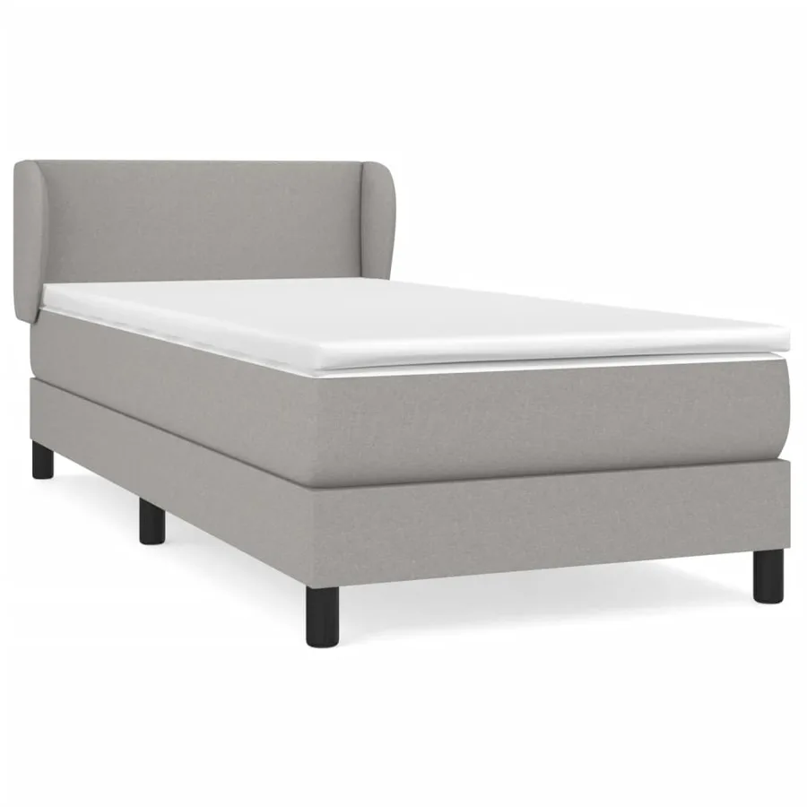 Sommier à lattes de lit avec matelas Gris clair 100x200cm Tissu - 2