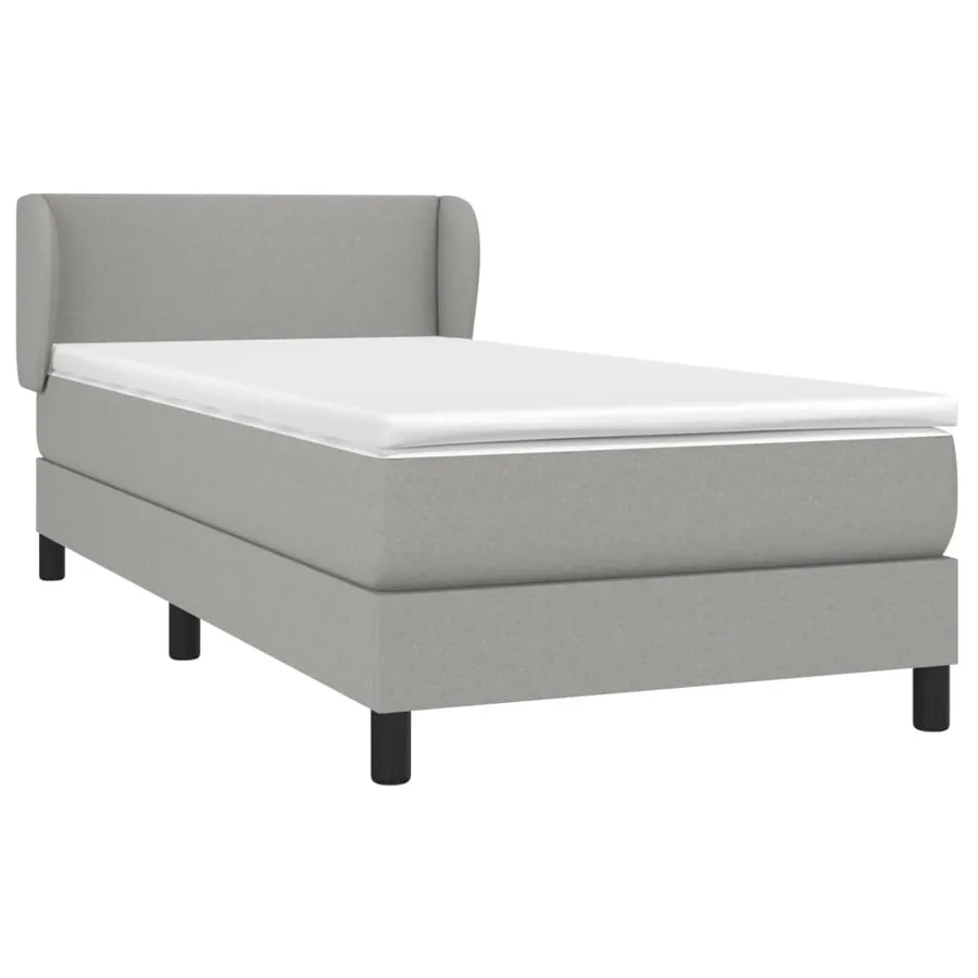 Sommier à lattes de lit avec matelas Gris clair 100x200cm Tissu - 3