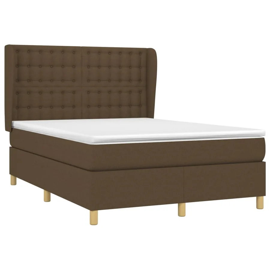 Sommier à lattes de lit avec matelas Marron foncé 140x190 cm - 3
