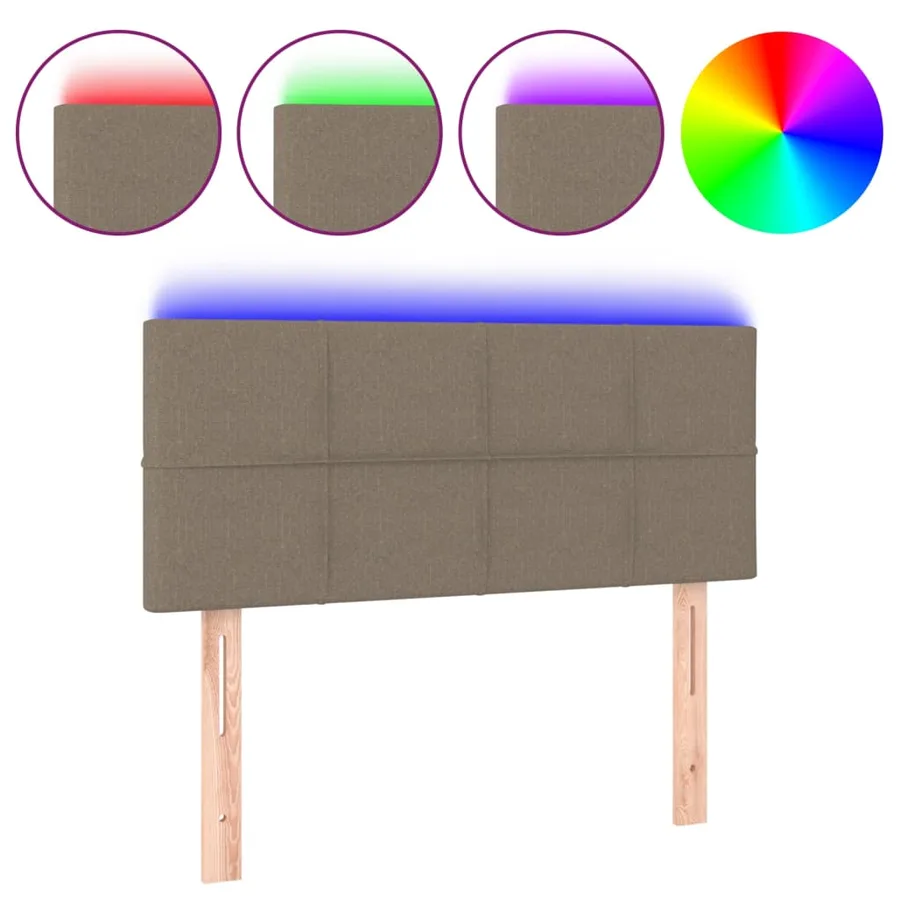 Tête de lit à LED Taupe 80x5x78/88 cm Tissu - 2
