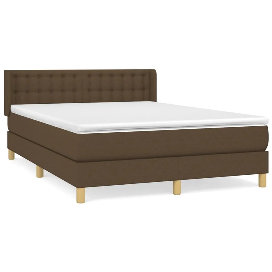 Sommier à lattes de lit avec matelas Marron foncé 140x200 cm - 2