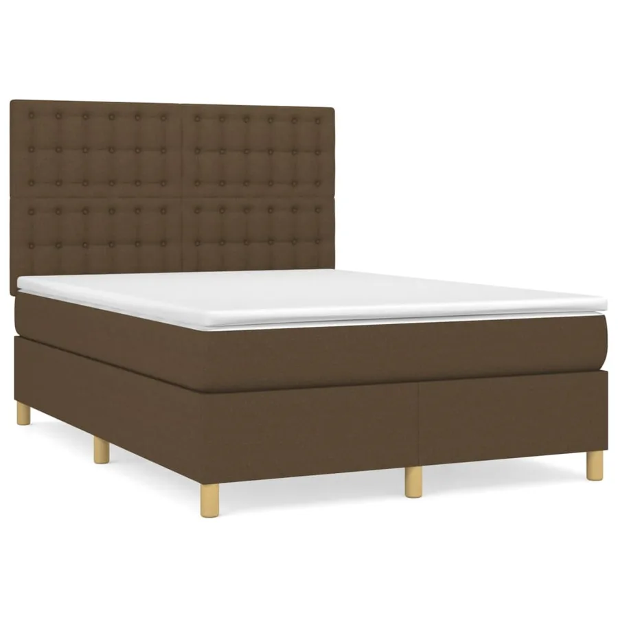 Sommier à lattes de lit avec matelas Marron foncé 140x200 cm - 2