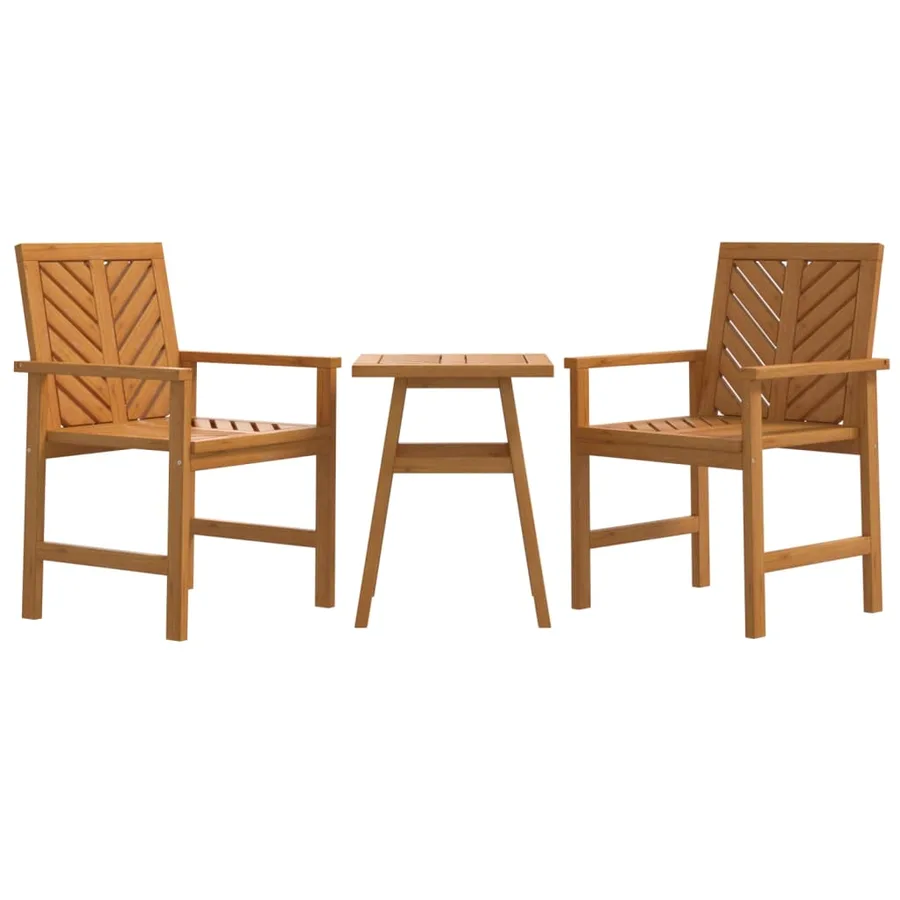 Ensemble de salon de jardin 3 pcs bois d'acacia solide - 2