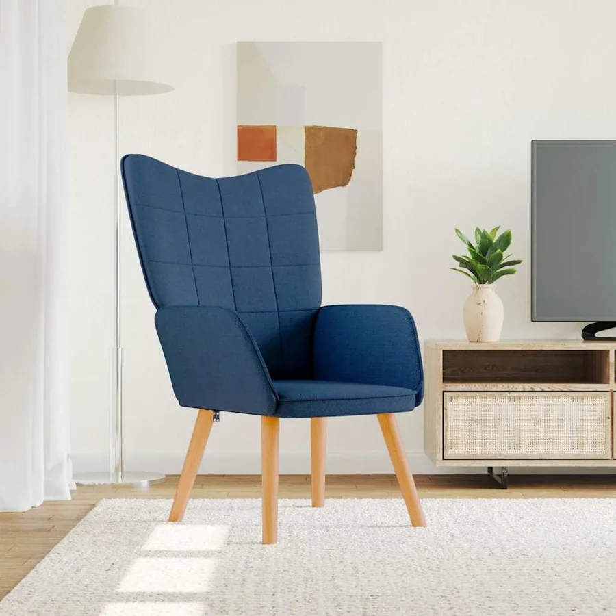Chaise de relaxation Bleu Tissu