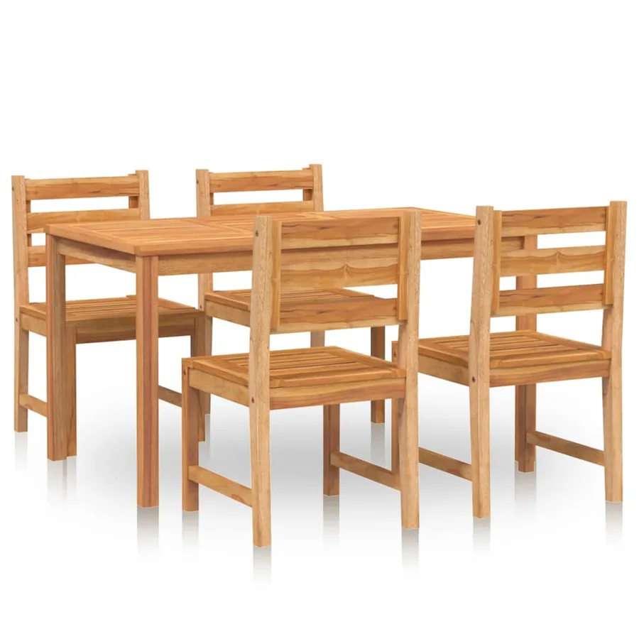 Ensemble à manger de jardin 5pcs Bois de teck massif - 2