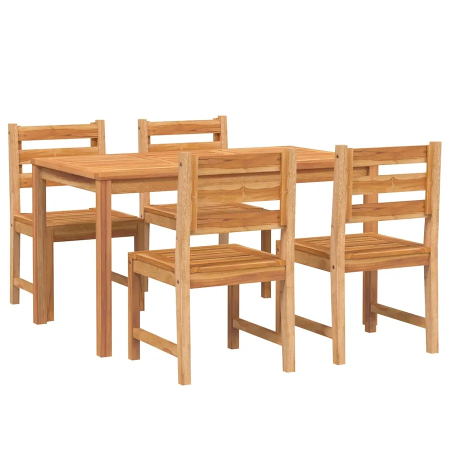 Ensemble à manger de jardin 5pcs Bois de teck massif - 3