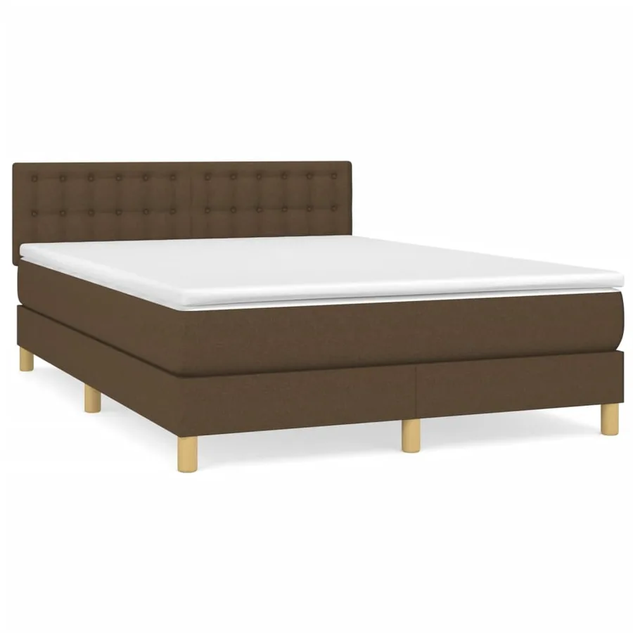 Sommier à lattes de lit avec matelas Marron foncé 140x200 cm - 2