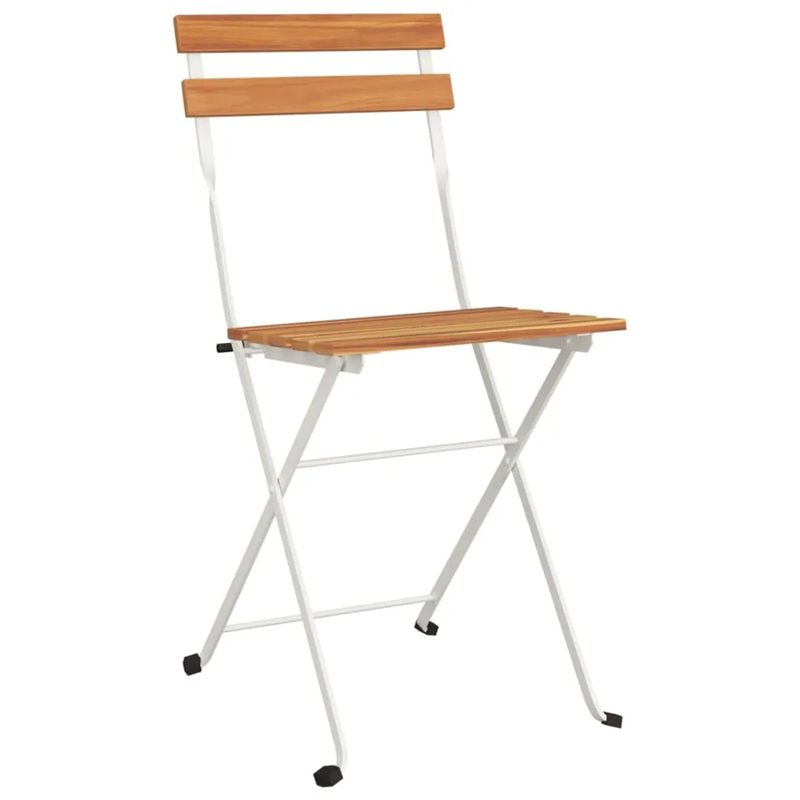 Ensemble de bistro pliable 3 pcs Bois d'acacia solide et acier - 5