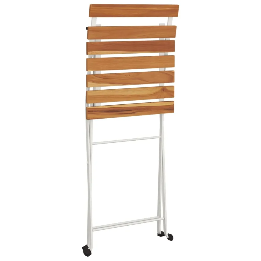 Ensemble de bistro pliable 3 pcs Bois d'acacia solide et acier - 7