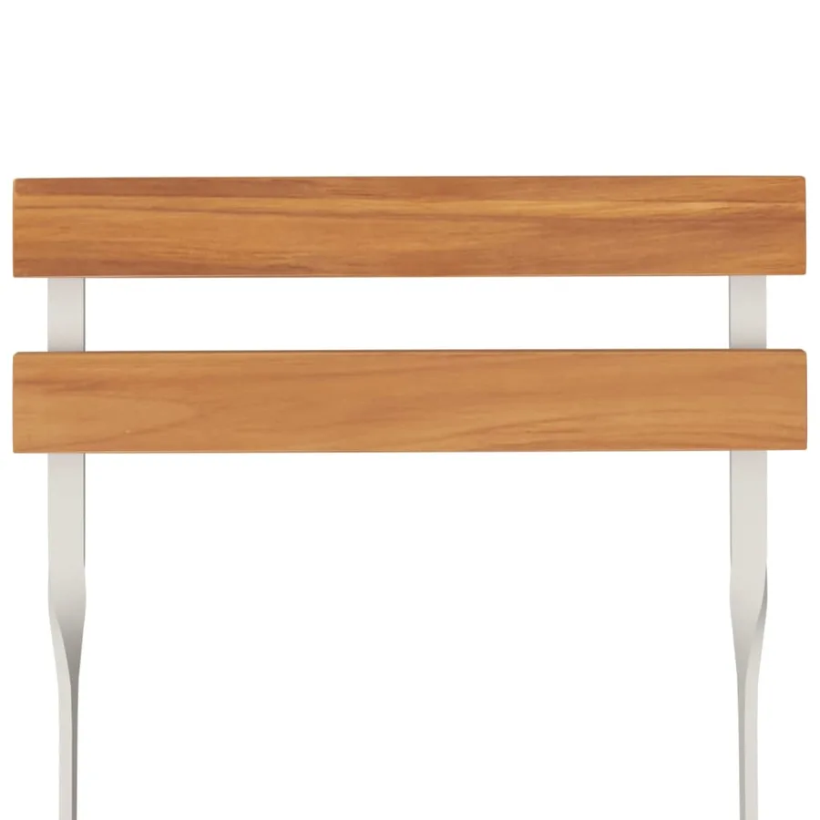 Ensemble de bistro pliable 3 pcs Bois d'acacia solide et acier - 8