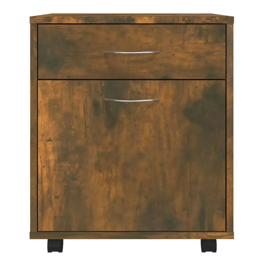 Armoire roulante Chêne fumé 45x38x54 cm Bois d'ingénierie - 5