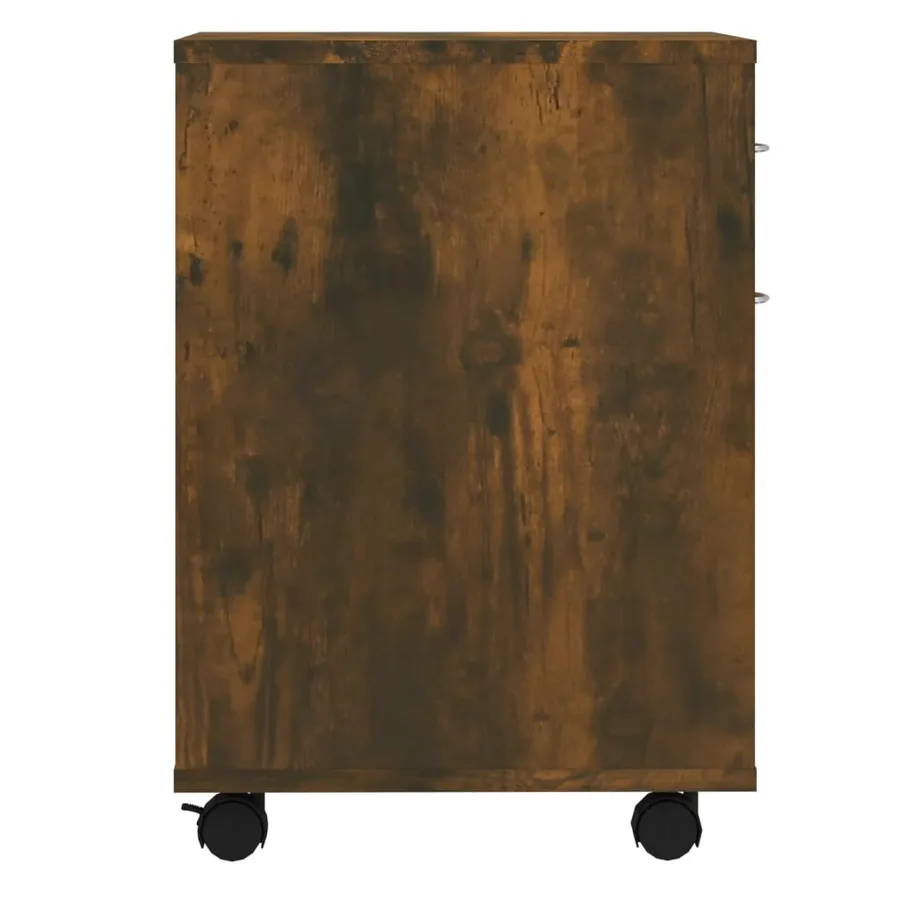 Armoire roulante Chêne fumé 45x38x54 cm Bois d'ingénierie - 7