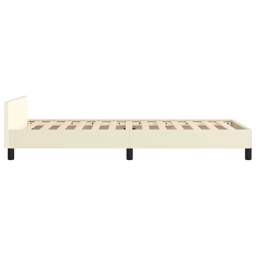 Cadre de lit avec tête de lit sans matelas crème 100x200 cm - 6
