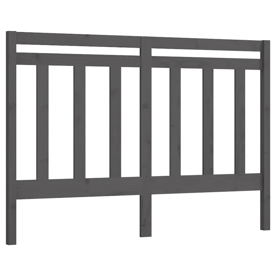 Tête de lit Gris 146x4x100 cm Bois massif de pin - 2