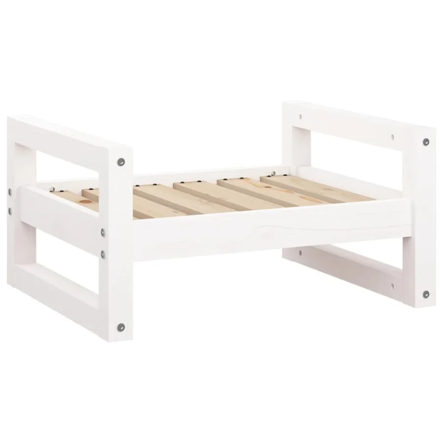 Lit pour chien Blanc 55,5x45,5x28 cm Bois de pin solide - 2