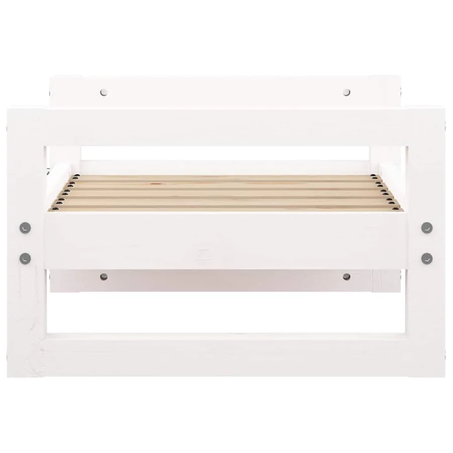 Lit pour chien Blanc 55,5x45,5x28 cm Bois de pin solide - 6