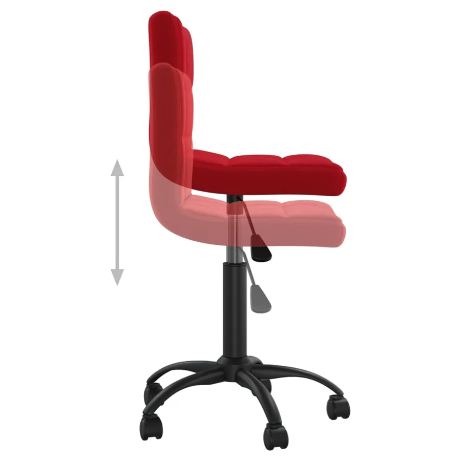 Chaise pivotante de salle à manger Rouge bordeaux Velours - 5