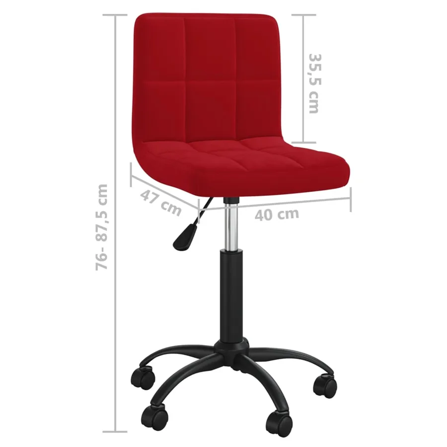 Chaise pivotante de salle à manger Rouge bordeaux Velours - 7