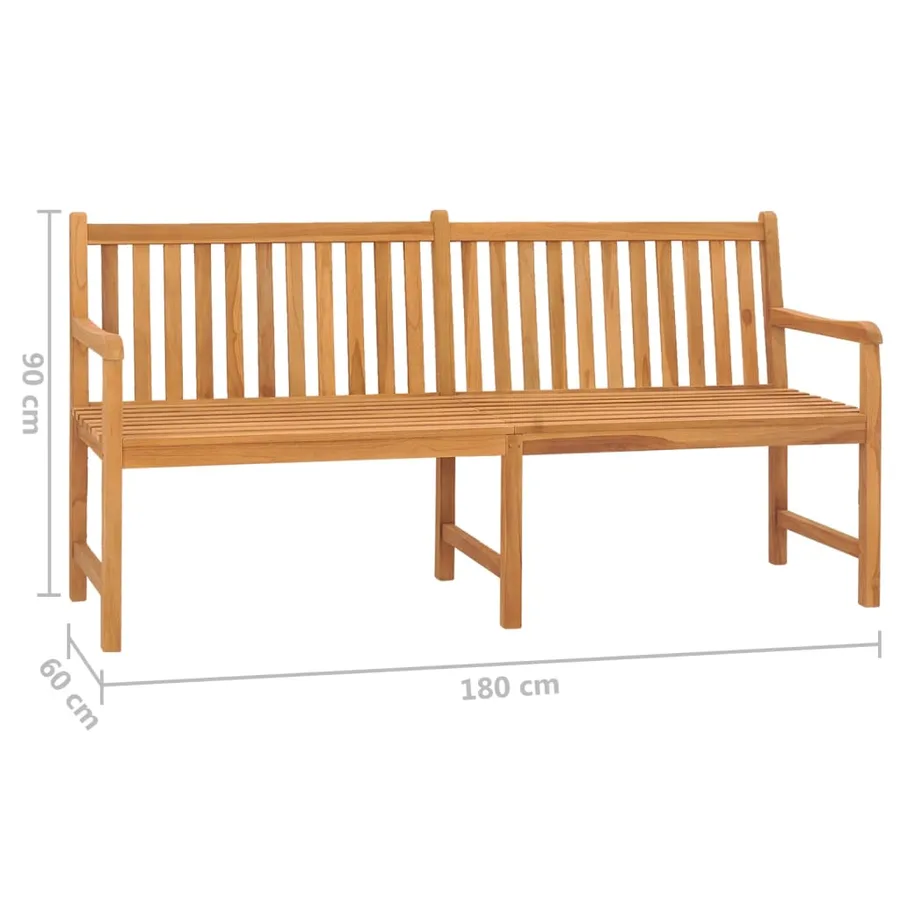 Banc de jardin 180 cm bois de teck solide - 7