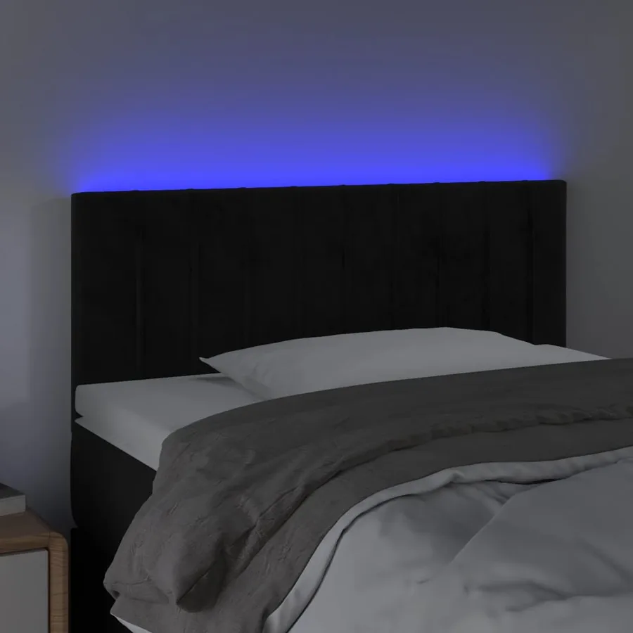 Tête de lit à LED Noir 90x5x78/88 cm Velours - 3