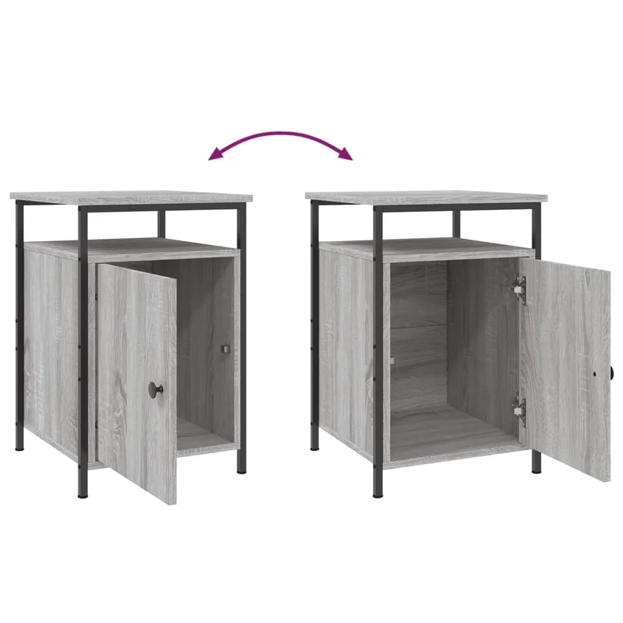 Tables de chevet 2 pcs sonoma gris 40x42x60cm bois d'ingénierie - 10