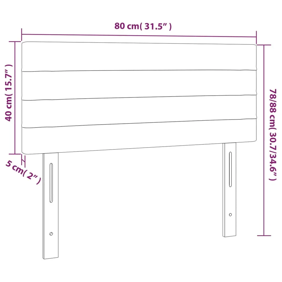 Tête de lit Gris clair 80x5x78/88 cm Velours - 8