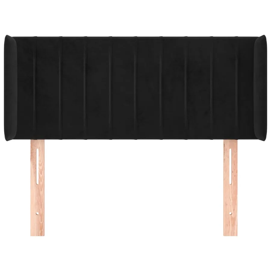 Tête de lit avec oreilles Noir 93x16x78/88 cm Velours - 3