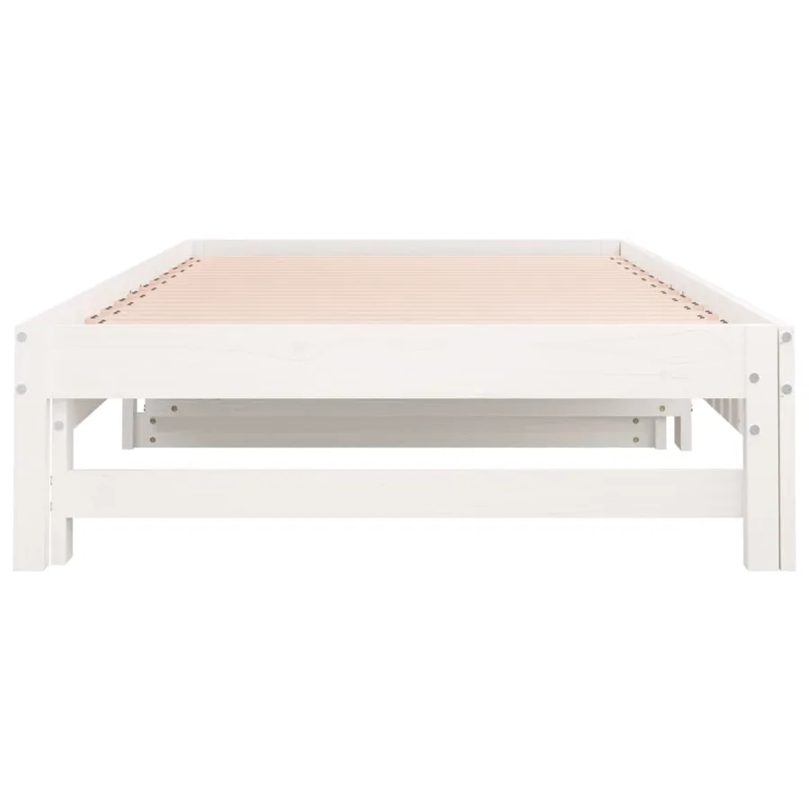 Lit coulissant sans matelas blanc 2x(80x200)cm - 11