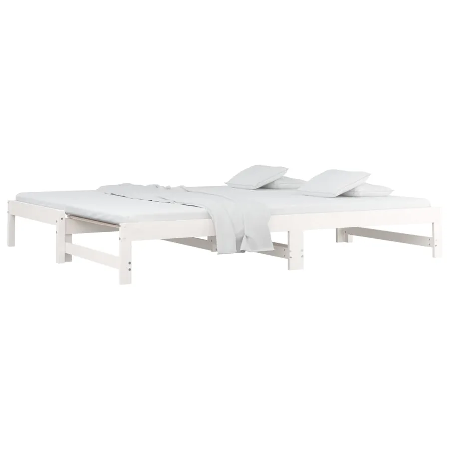 Lit coulissant sans matelas blanc 2x(80x200)cm - 3