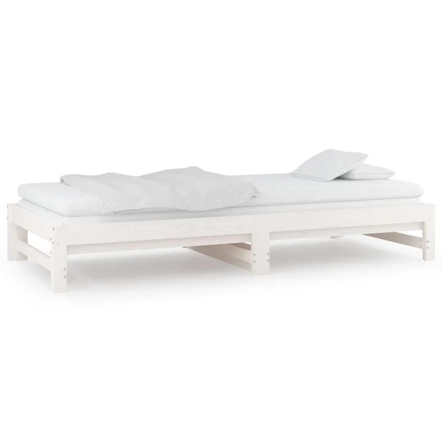Lit coulissant sans matelas blanc 2x(80x200)cm - 6