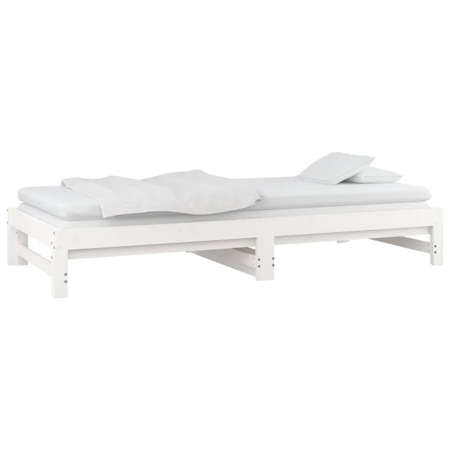 Lit coulissant sans matelas blanc 2x(80x200)cm - 7