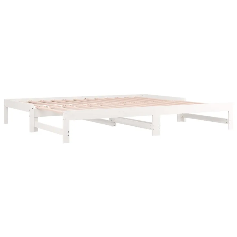 Lit coulissant sans matelas blanc 2x(80x200)cm - 8