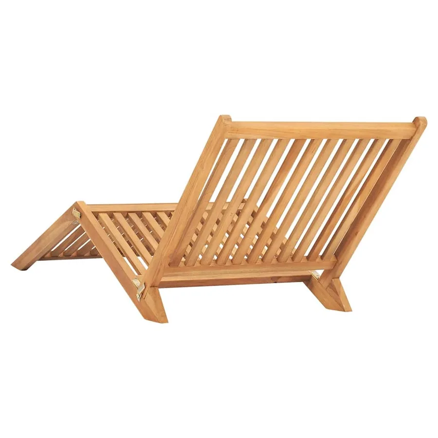 Chaise longue bois de teck solide - 3