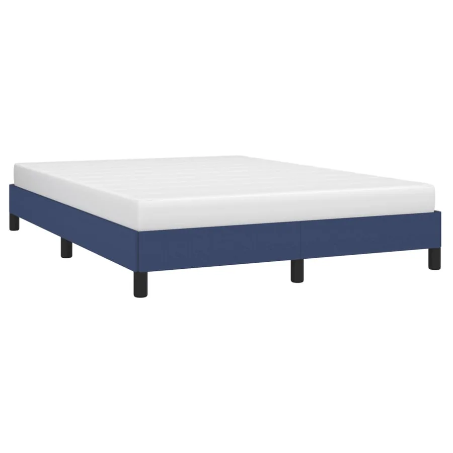 Cadre de lit sans matelas bleu 140x190 cm tissu - 3