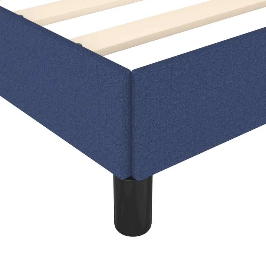 Cadre de lit sans matelas bleu 140x190 cm tissu - 7