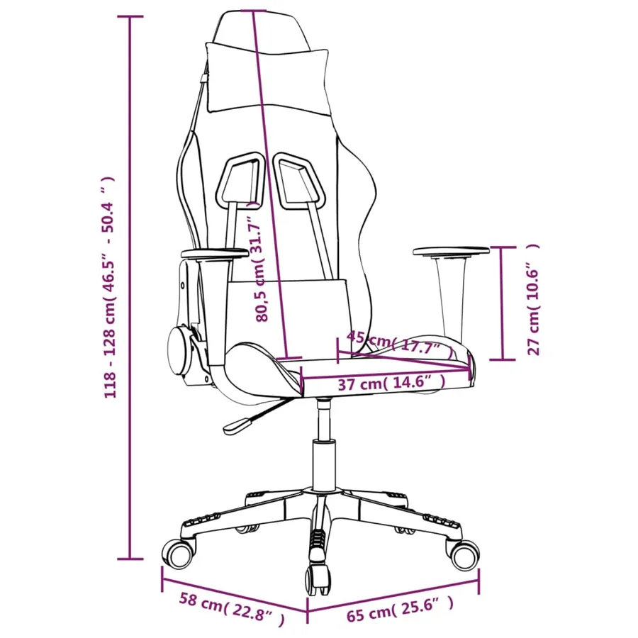 Chaise de jeu de massage Noir et vert clair Tissu - 14