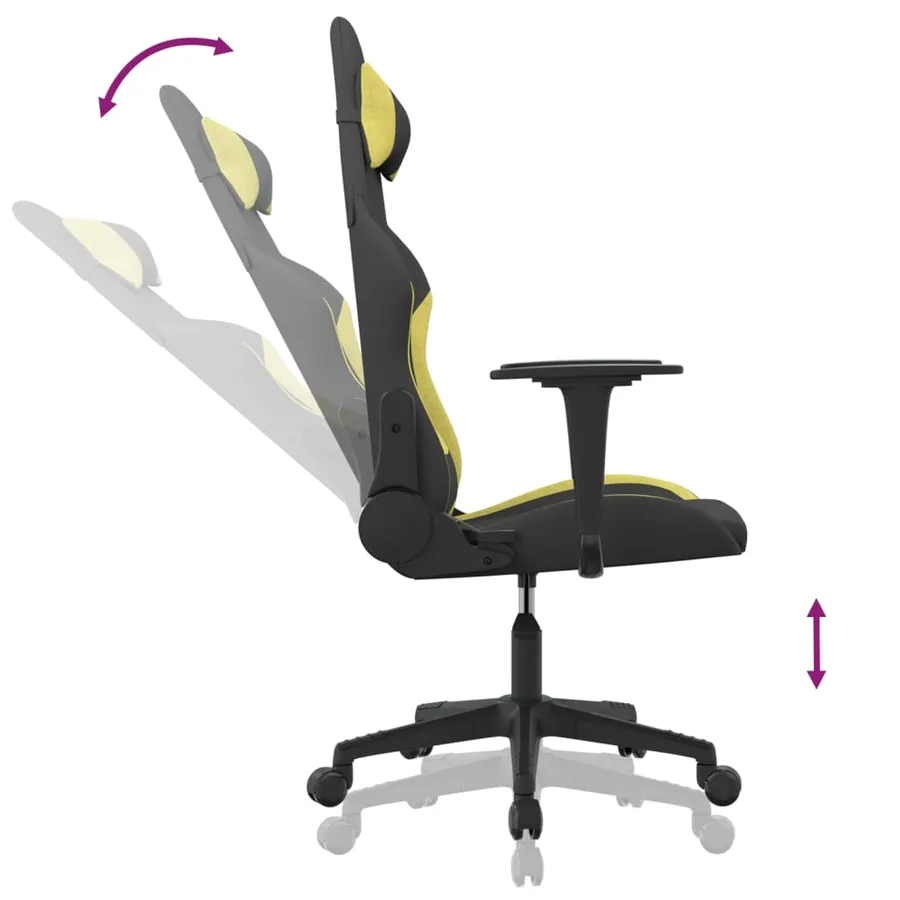 Chaise de jeu de massage Noir et vert clair Tissu - 6