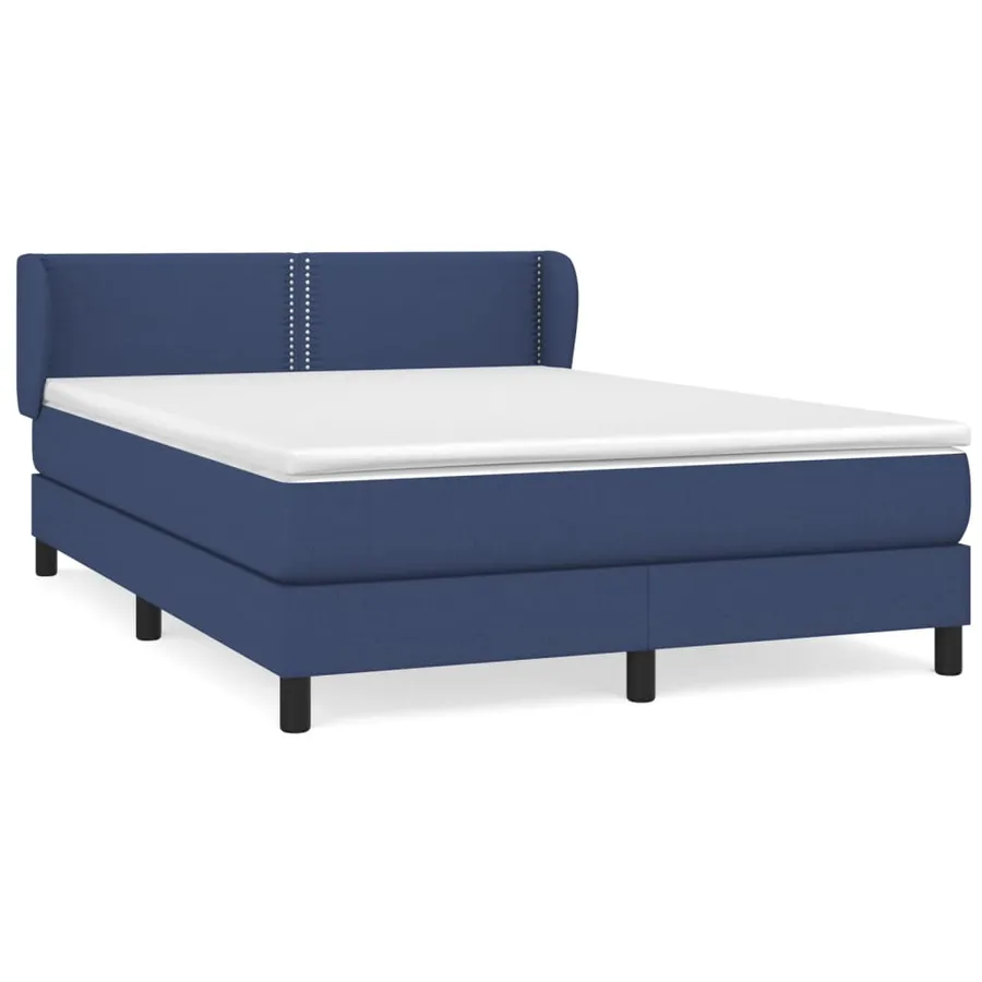 Sommier à lattes de lit avec matelas Bleu 140x190 cm Tissu - 2